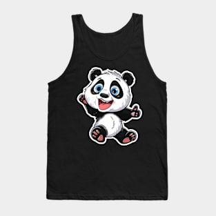 Exuberant Panda Buddy Sticker Tank Top